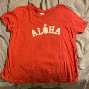 Old Navy Aloha red tee